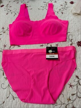 NOBO Hot Pink Seamless Bra and Bikini Brief Set